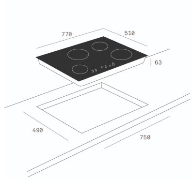Teka TB 770 Vitrokeramik Elektrikli Ocak Siyah - 3