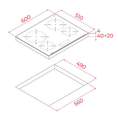 Teka TBC 64010 Vitrokeramik Elektrikli 60 cm Ocak Siyah - 4