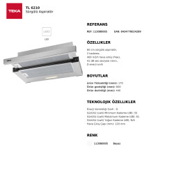 Teka TL 6210 Aspiratör 60 cm Beyaz - 2