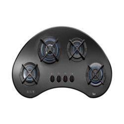 Teka VR 90 4G Wok Gözlü Cam Ankastre Ocak Siyah - Teka