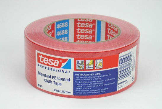 Tesa Standart Polietilen Kaplı Bez Bant 25X50 Kırmızı