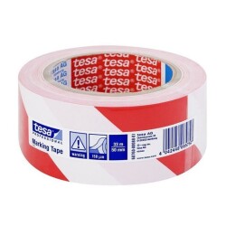 Tesa 60760 Sign Tape Red White 33X50 - Tesa
