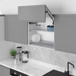 The Starax 5231 Transparent Plate and Glass Holder with Plastic Tray - 2