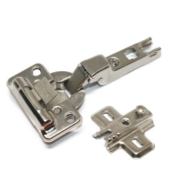 Titus Soft-Close Hinge, Cranked, with Slide-On Mounting Plate - Titus