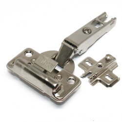 Titus Soft-Close Straight Hinge with Slide-On Mounting Plate - Titus