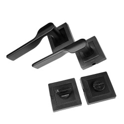 Tiviti Door Handle Damla Oda Square Rosette Black - Tiviti