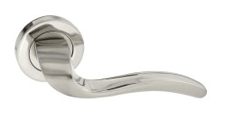 Tiviti Door Handle Diamond Round Rosette Nickel Satin - Tiviti