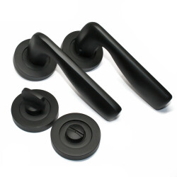 Tiviti Door Handle Ilgaz Round Rosette Black - Tiviti