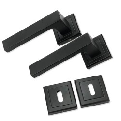 Tiviti Door Handle Kale Room Square Badge Black - Tiviti