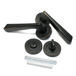 Tiviti Door Handle Piramit Model, Black Round Rosette - Tiviti