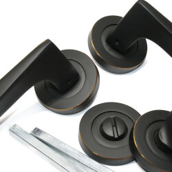 Tiviti Door Handle Piramit Model, Black Round Rosette - 2