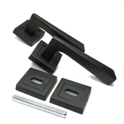 Tiviti Door Handle Pyramid Model, Matte Black, Round Rosette - Tiviti