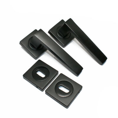 Tiviti Kapı Kolu Mercan Oda Kare Rozet Siyah - 1