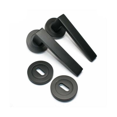 Tiviti Kapı Kolu Mercan Wc Yuvarlak Rozet Siyah - 1