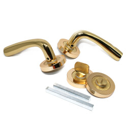 Tiviti Rosette Door Handle Yesim Model, for Room, Gold - Tiviti