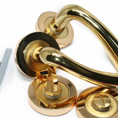 Tiviti Kapı Kolu Yeşim Wc Yuvarlak Rozet Gold (Albrifin) - 2