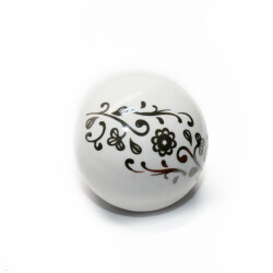 Tomurcuk Porcelain Button Handle Chrome Pattern Gilded - 3