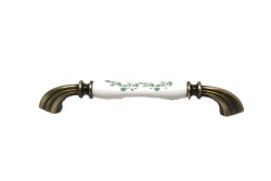 Tomurcuk Porcelain Handle 160 Brushed Antique Pattern Gilded - 2
