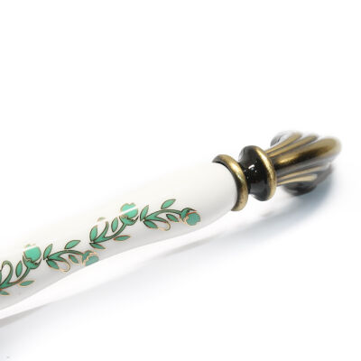 Tomurcuk Porcelain Handle 160 Brushed Antique Pattern Gilded - 3