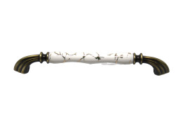 Tomurcuk Porcelain Handle 192 Brushed Antique Pattern Plated Pattern - Tomurcuk