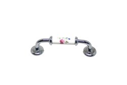 Tomurcuk Porselen Kulp 96mm Krom Desen - Tomurcuk