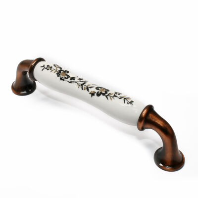 Tomurcuk Porselen Kulp 128mm Bakır Desen Yaldızlı - 1