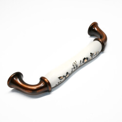 Tomurcuk Porselen Kulp 128mm Bakır Desen Yaldızlı - 3