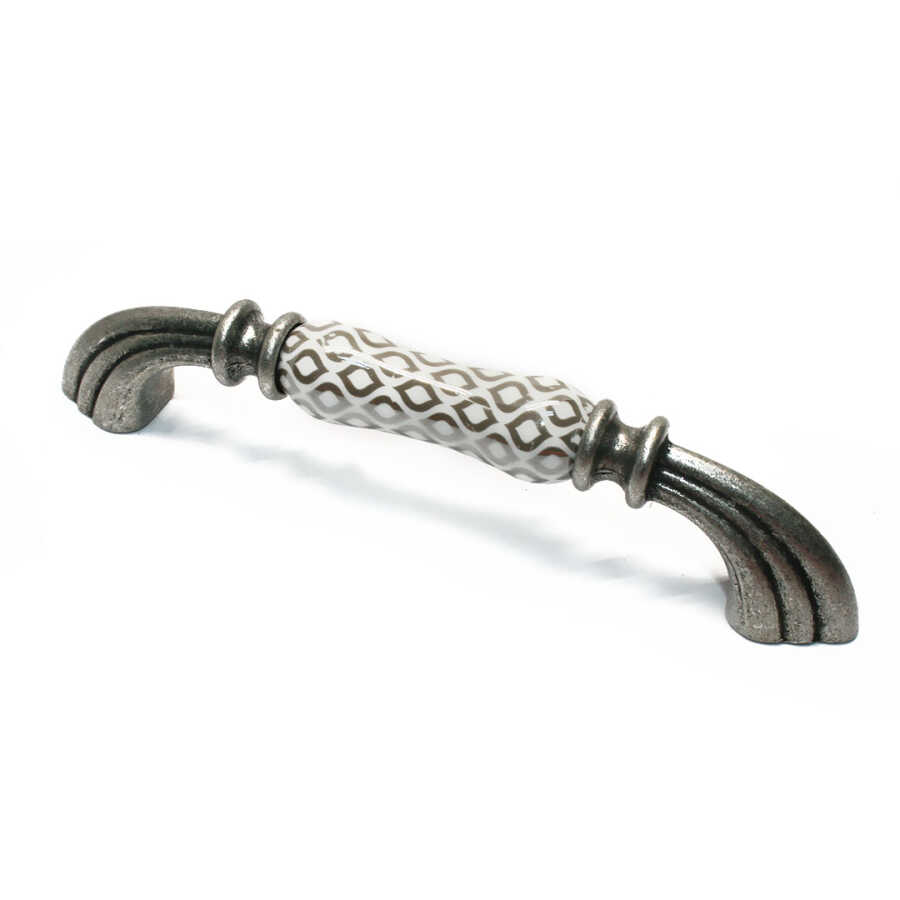 Tomurcuk Porselen Kulp 128mm Gümüş Desen Kaplama