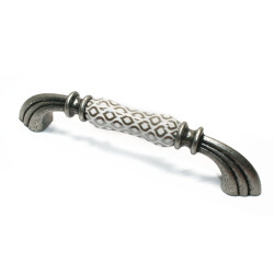Tomurcuk Porselen Kulp 128mm Gümüş Desen Kaplama - Tomurcuk