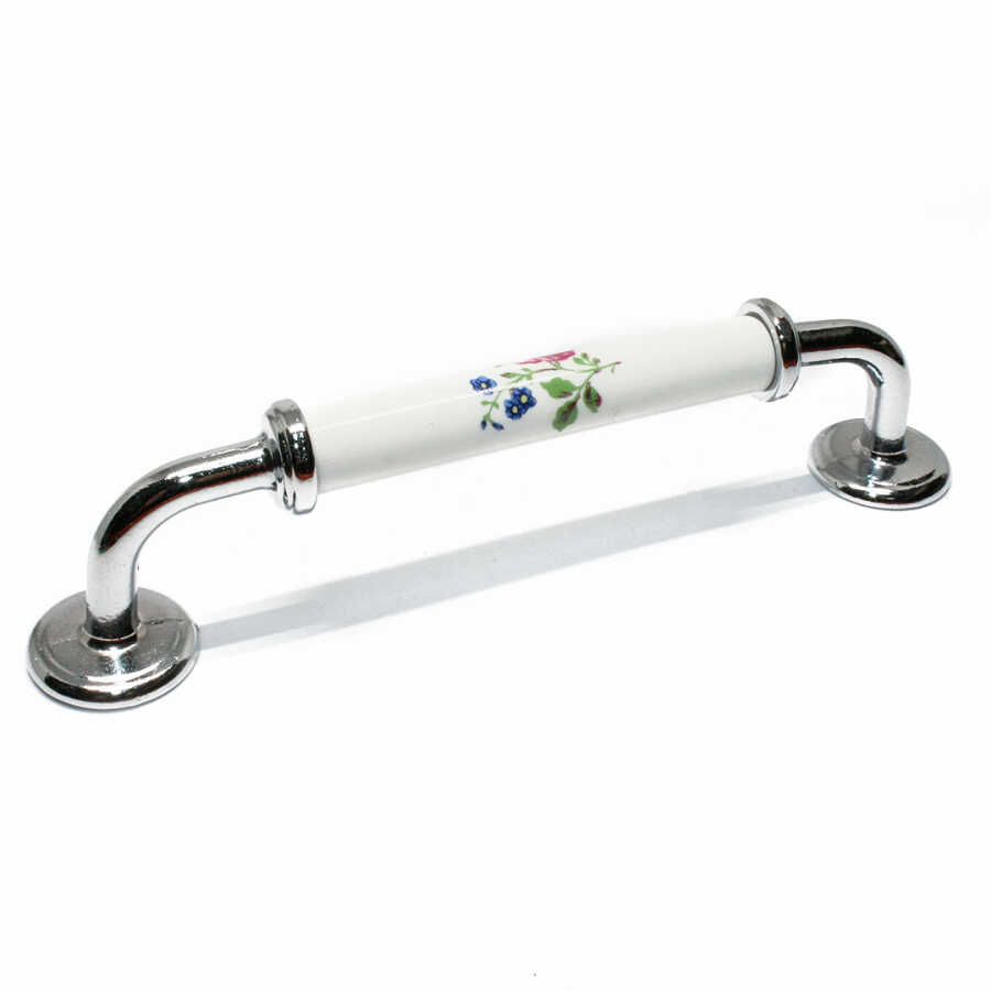 Tomurcuk Porselen Kulp 128mm Krom Desen