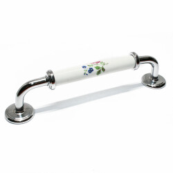 Tomurcuk Porselen Kulp 128mm Krom Desen - Tomurcuk