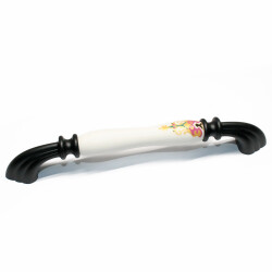 Tomurcuk Porselen Kulp 160mm Siyah Desen Siyah - Tomurcuk