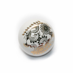 Tomurcuki Porcelain Button Handle Black Pattern Gilded Black - 2