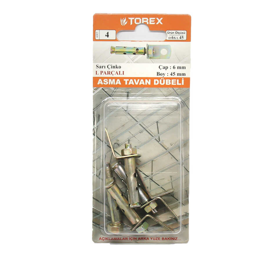 Torex Asma Tavan Dübeli 6x45 - 1 Paket: 2 Adet