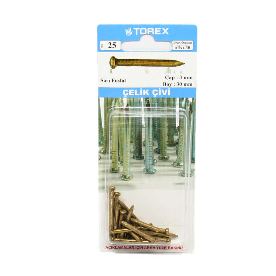 Torex Çelik Çivi 3x30 Fosfat Sarı