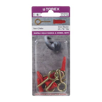 Torex Granex Dubel M6 19x70 Kapalı Kanca (1 Paket: 4 Adet) - 1