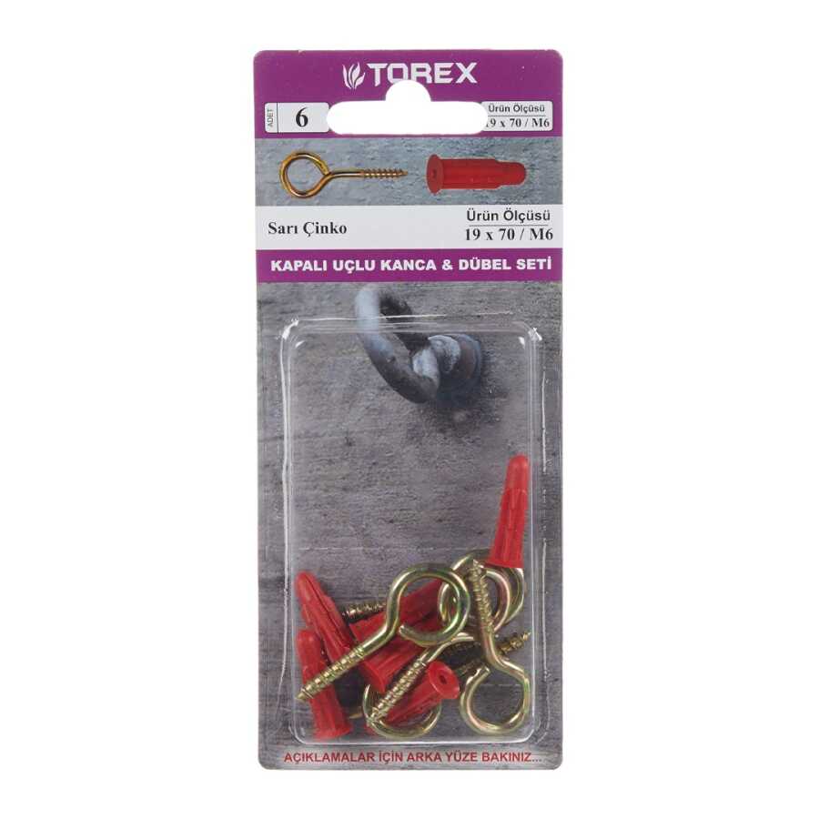 Torex Granex Dubel M6 19x70 Kapalı Kanca (1 Paket: 4 Adet)