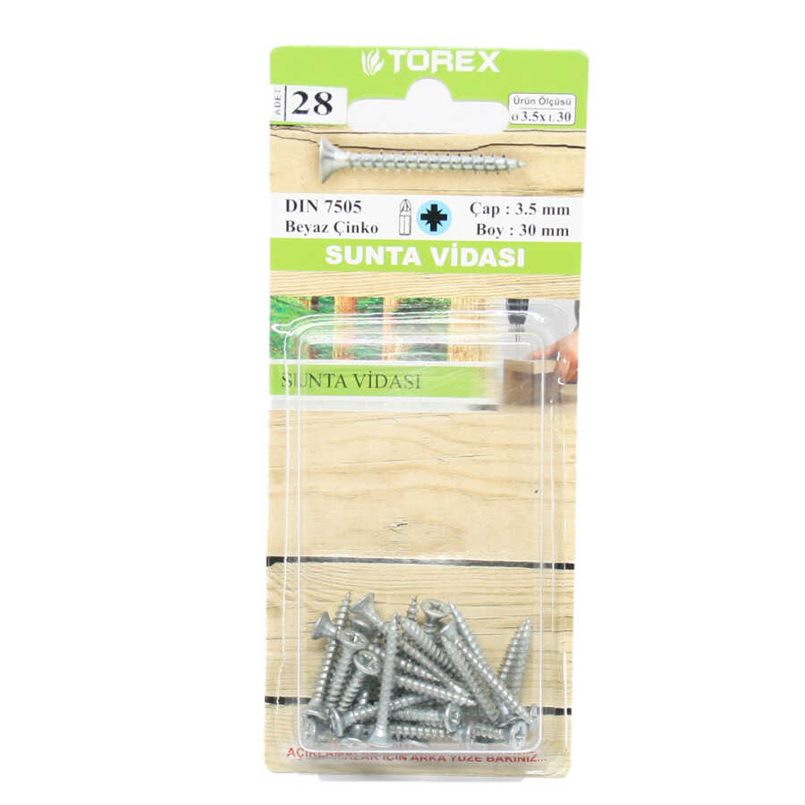 Torex Sunta Vidası 3.5 x 30 1 Paket: 28 adet