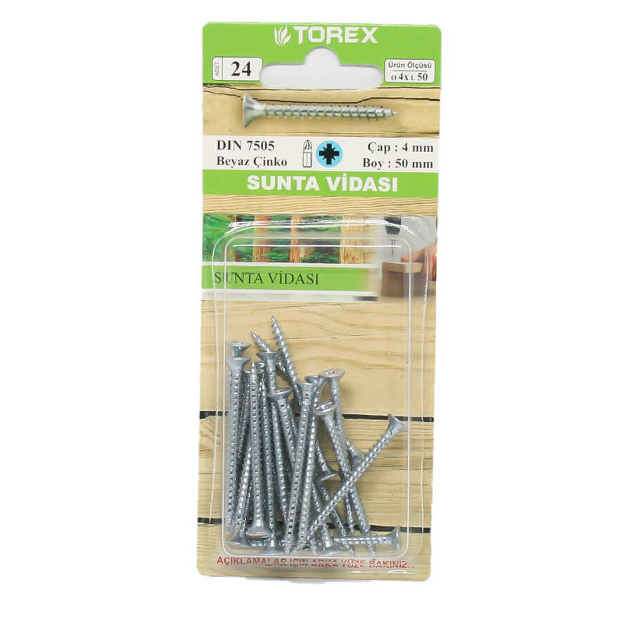 Torex Sunta Vidası 4 x 50 1 Paket: 15 adet