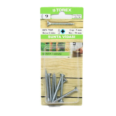 Torex Sunta Vidası 5 x 50 1 Paket: 9 adet - 1