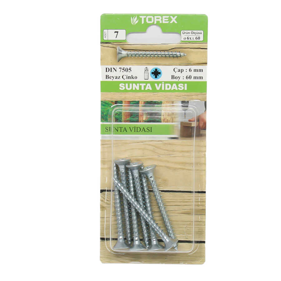 Torex Sunta Vidası 6 x 60 1 Paket: 7 adet