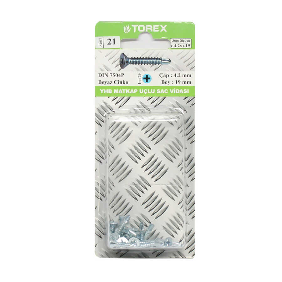 Torex Y.H.B. Matkap Uçlu Vida 4.2X19 1 Paket: 21 Adet