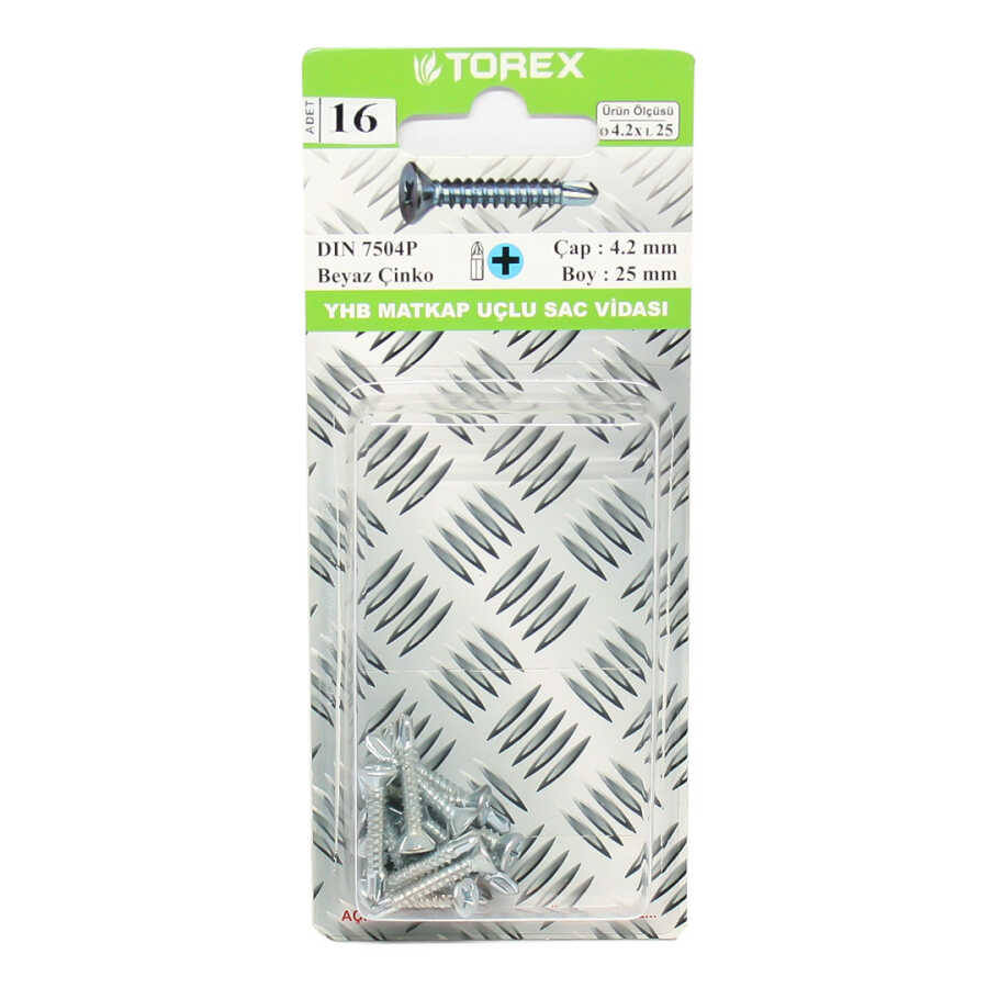Torex Y.H.B. Matkap Uçlu Vida 4.2X25 1 Paket: 16 Adet