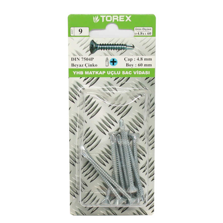 Torex Y.H.B. Matkap Uçlu Vida 4.8X60 1 Paket: 6 Adet