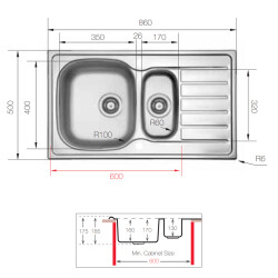 UkInox Eviye Hypnos 80 1.5 Göz Keten Sol 86x50 - 3