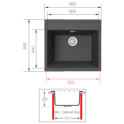 UkInox Eviye Valente N 100 Croma Granit Damlalıksız - 3