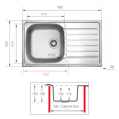 Ukinox Hypnos 50 Decorated Kitchen Sink - 3