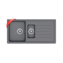 Ukinox Kitchen Sink Valente D 150L 1.5 Bowl Gray Granite - Ukinox