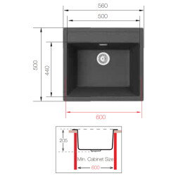 Ukinox Kitchen Sink Valente N 100 Croma Granite - 3