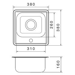 Ukinox Sink Barton Dropper Left 860X440Mm Flat - 2